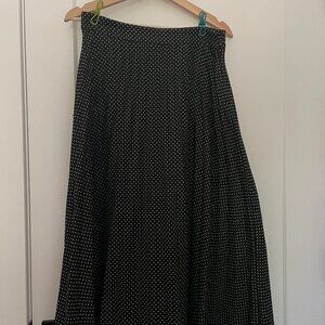 Pleated Midi Skirt - Small Dots